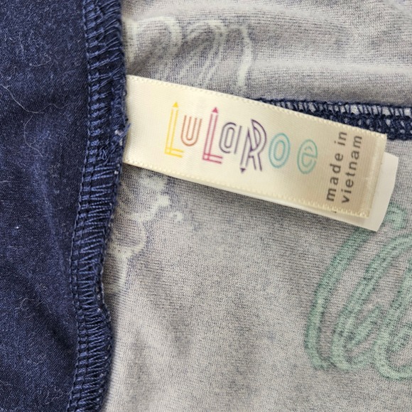 LuLaRoe Tall & Curvy Leggings Navy Honey Dipper Print Women's OS - Picture 3 of 10